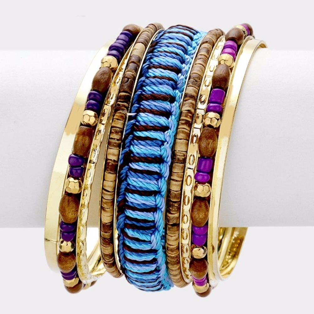 9 Layer Wooded Stack Bracelet - image 1